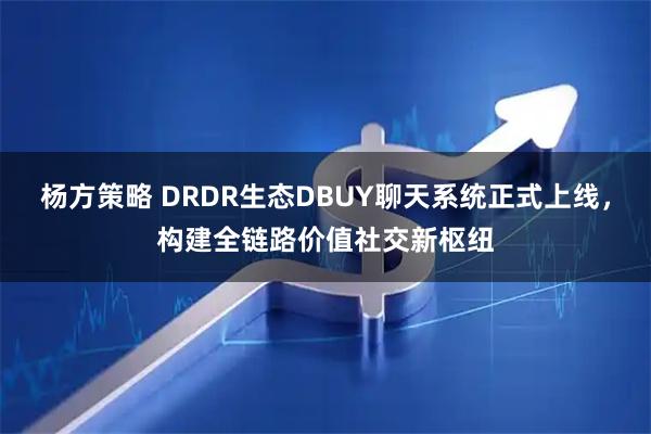 杨方策略 DRDR生态DBUY聊天系统正式上线，构建全链路价值社交新枢纽