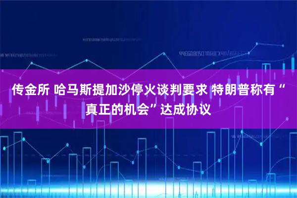 传金所 哈马斯提加沙停火谈判要求 特朗普称有“真正的机会”达成协议